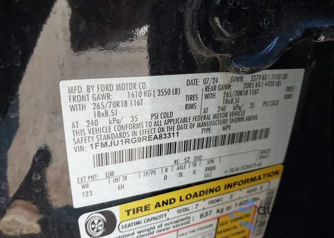 2024 Ford Expedition Timberline from USA, damaged, VIN 1FMJU1RG9REA83311